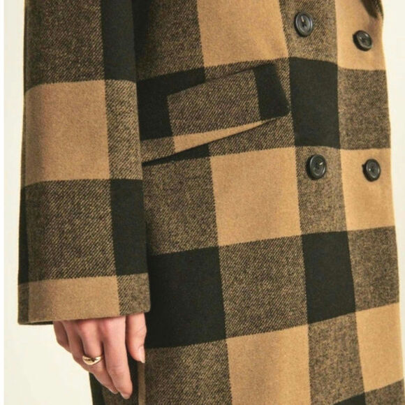 Abercrombie & Fitch Buffalo Check Peacoat Wool Fall Winter Casual Classic Size M - Picture 5 of 16